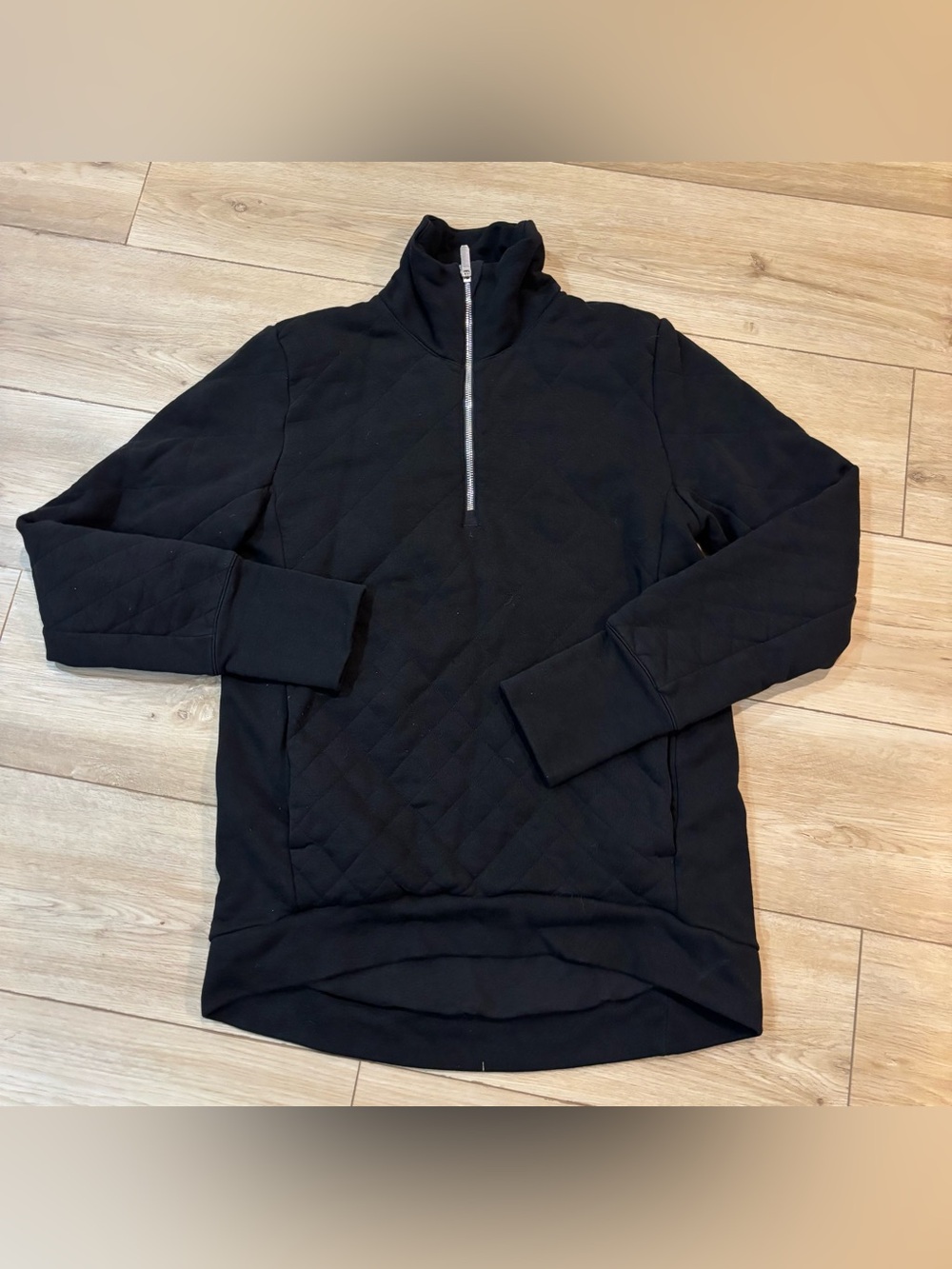 Lululemon Forever Warm Pullover 6 Women Black Quilted 1/2 Zip Sweatshirt LW3AV2S